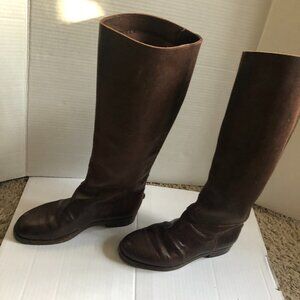 Golden Goose DB women's brown distressed leather riding boots size EU 37/US 7